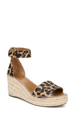 Franco Sarto Clemens Espadrille Wedge Sandal in Tan Black Calf Hair