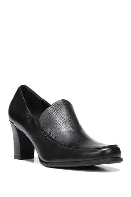 Franco Sarto Nolan Block Heel Loafer - Multiple Widths Available in Black Calf