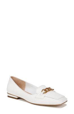 Franco Sarto Tiari Chain Square Toe Loafer in White/White