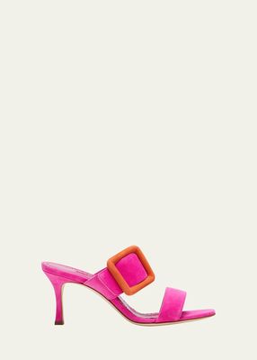 Gable 70mm Bicolor Suede Buckle Sandals