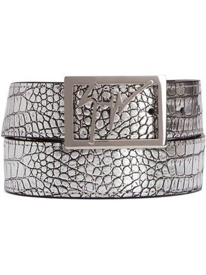 Giuseppe Zanotti Linum snakeskin-effect belt - Silver