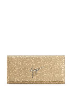 Giuseppe Zanotti Selene logo-plaque leather wallet - Neutrals