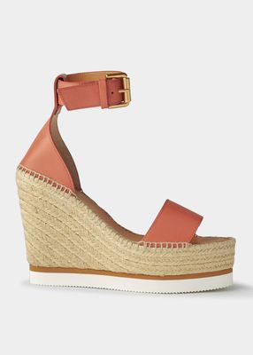 Glyn Leather Platform Wedge Sandals