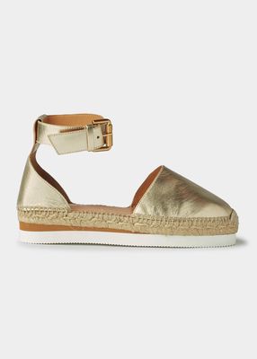 Glyn Metallic Closed-Toe Platform Sandals