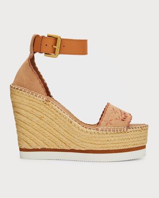 Glyn Suede Wedge Espadrille Sandals