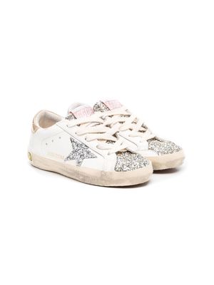 Golden Goose Kids Super-Star glittered sneakers - White Golden Goose Kids Super-Star glittered sneakers - White