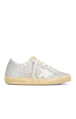 Golden Goose Super-Star Sneaker in Metallic Silver