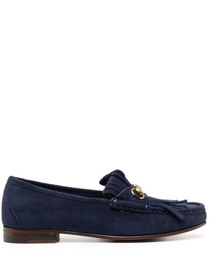 Gucci Horsebit fringe-detail loafers - Blue