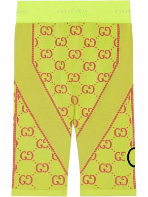 Gucci Interlocking G jacquard cycling shorts - Yellow Gucci Interlocking G jacquard cycling shorts - Yellow