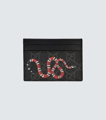 Gucci Kingsnake print GG Supreme cardholder