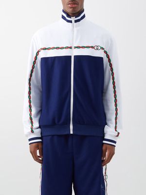 Gucci - Web-striped Piqué Track Jacket - Mens - White Navy Gucci - Web-striped Piqué Track Jacket - Mens - White Navy