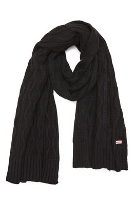 Hunter Cable Knit Scarf in Black