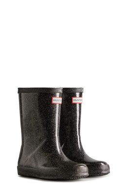 Hunter Kids' First Classic Starcloud Glitter Waterproof Rain Boot in Black Multi