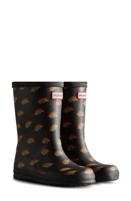 Hunter Kids' Original First Classic Waterproof Rain Boot in Mini Rainbow Print