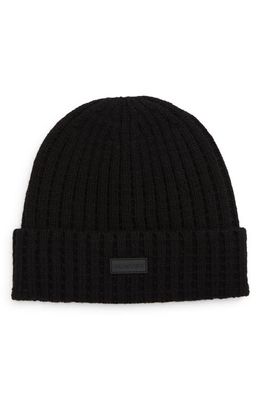 Hunter Waffle Cuff Beanie in Black