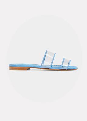 Invy Clear Two-Band Flat Sandals