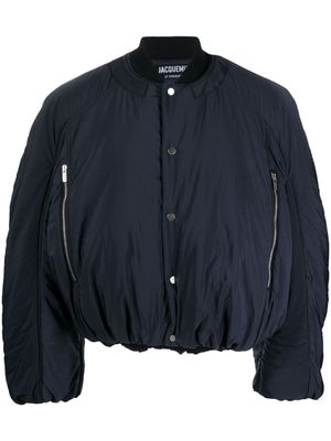 Jacquemus Croissant puffer bomber jacket - Blue