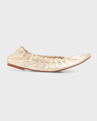 Jane Metallic Scalloped Ballet Fats