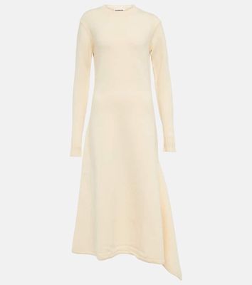 Jil Sander Asymmetric knit wool midi dress