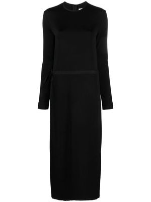 Jil Sander crew-neck long-sleeve midi dress - Black