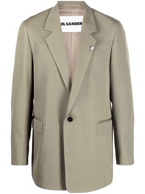 Jil Sander single-breasted wool blazer - Green