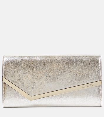 Jimmy Choo Emmie metallic leather clutch