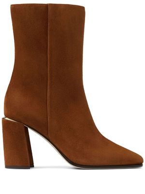 Jimmy Choo Loren 85mm almond-toe boots - Brown
