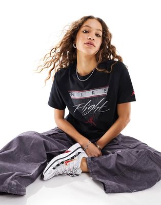 Jordan boxy graphic flight T-shirt in black
