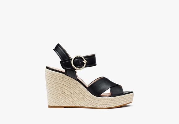 Kate Spade Della Wedge Heeled Sandals, Black