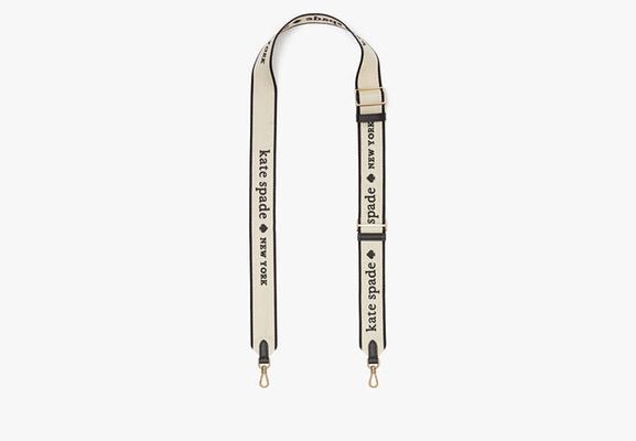 Kate Spade Logo Webbing Bag Strap, Light Natural Multi