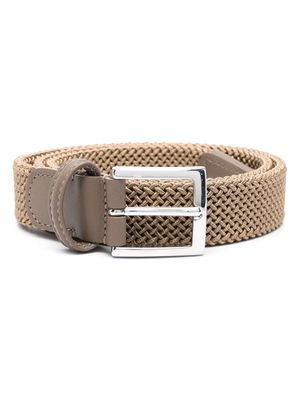Kiton interwoven buckled belt - Brown