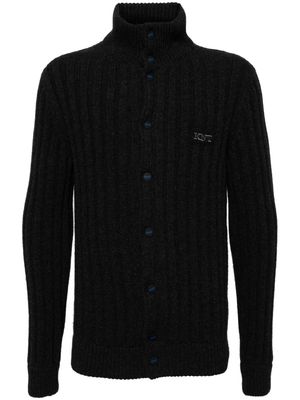 Kiton logo-embroidered wool cardigan - Grey