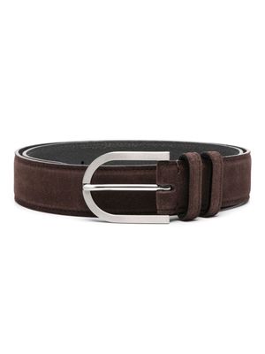 Kiton suede buckle belt - Brown