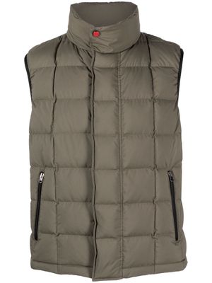 Kiton zip-up quilted down gilet - Green