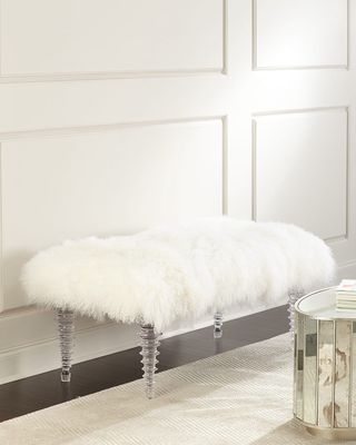 Kizzy Tibetan Sheepskin Bench