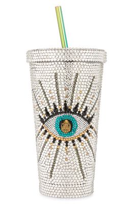 Kurt Geiger London Crystal Eye Tumbler in Open White