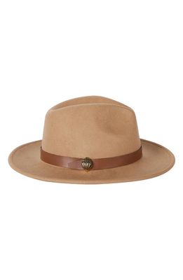 Kurt Geiger London Felted Wool Fedora in Camel