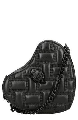 Kurt Geiger London Kensington Drench Quilted Leather Heart Crossbody Bag in Black