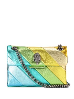 Kurt Geiger London mini Kensington metallic-effect clutch bag - Blue