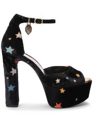 Kurt Geiger London Shoreditch 135mm velvet platform sandals - Black