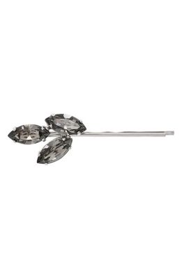 L. Erickson Triple Crystal Bobby Pin in Black Diamond/Silver