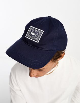 Lacoste square front logo cap-Navy