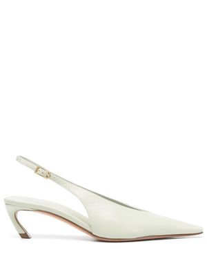 Lanvin 60mm leather slingback pumps - Green