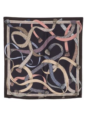 Lanvin Curb-print silk scarf - Blue