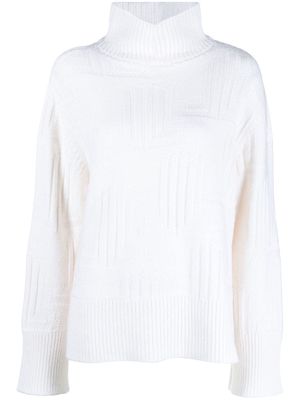 Lanvin funnel-neck knitted jumper - White