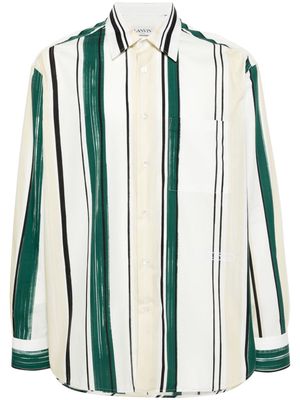 Lanvin striped drop-shoulder cotton shirt - White