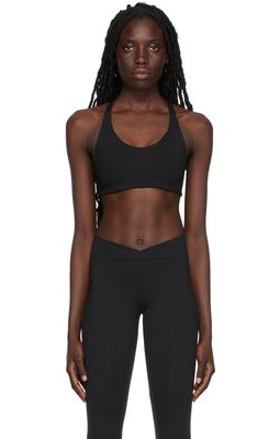 Live the Process Black Corset Grid Sport Bra