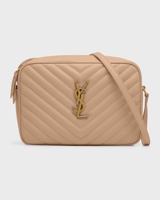 Lou Medium YSL Camera Bag with Pocket in Quilted Leather