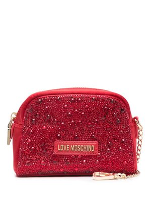 Love Moschino crystal-embellished makeup bag - Red