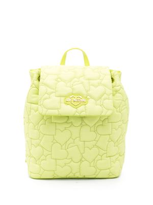 Love Moschino heart-motif quilted backpack - Yellow